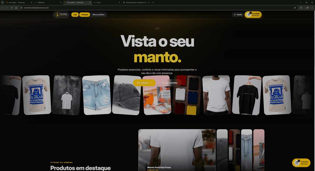 Seu manto - E-commerce de Camisetas